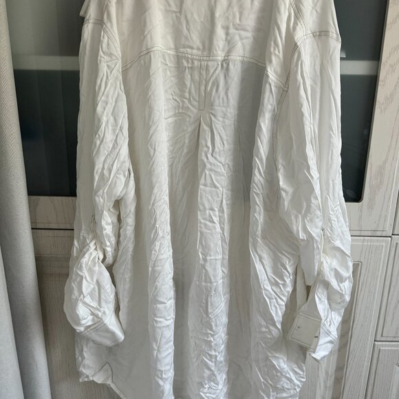 Ann Demeulemeester large white blouse boyfriend oversize silk button dow… - Picture 7 of 16